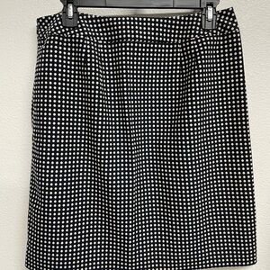 Ann Taylor Black and White Dot Pencil Skirt